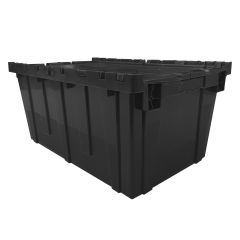 Storage Packing Plastic Crates, 27" x 17" x 12"-1-Pack-Black