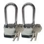 Padlock 1-1/2" (2 Pack) Long Shank