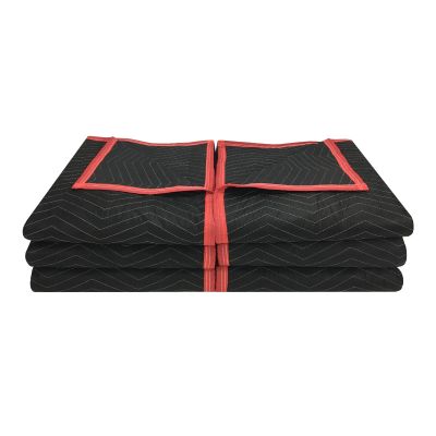 Deluxe Blankets 65lbs/doz (Pack of 6) by UBMOVE in black color and red stripes